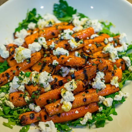 Charred Carrots With Goat Cheese